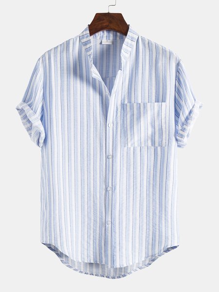 

Men Printed Casual Striped Shirts, Blue, Men's Floral shirt