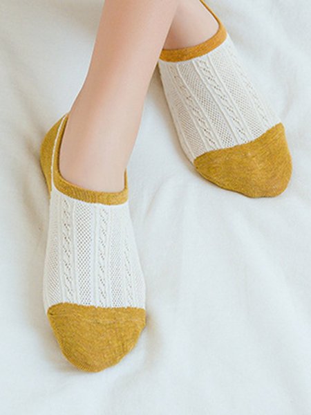 

Women Casual Cotton Short Socks, Yellow, Socks