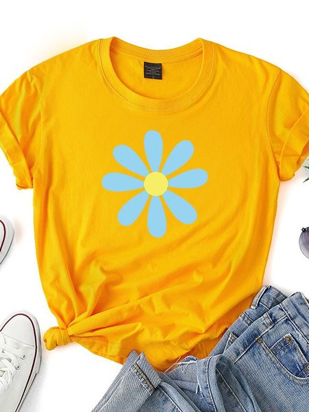 

T-Shirt a Maglia, Giallo, Tops