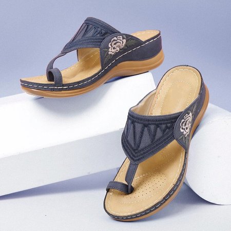 Buy Pu Embroidery Summer Sandals, Zolucky, Blue