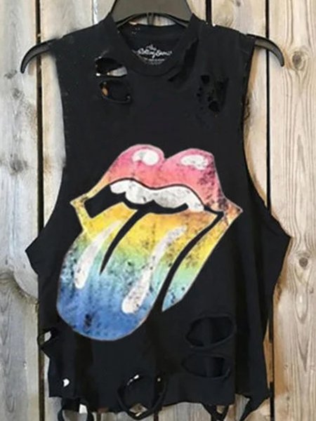 Black Cotton Sleeveless Vests, Tops