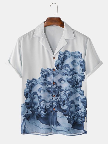 

White Cotton Casual V Neck Shirts, Men