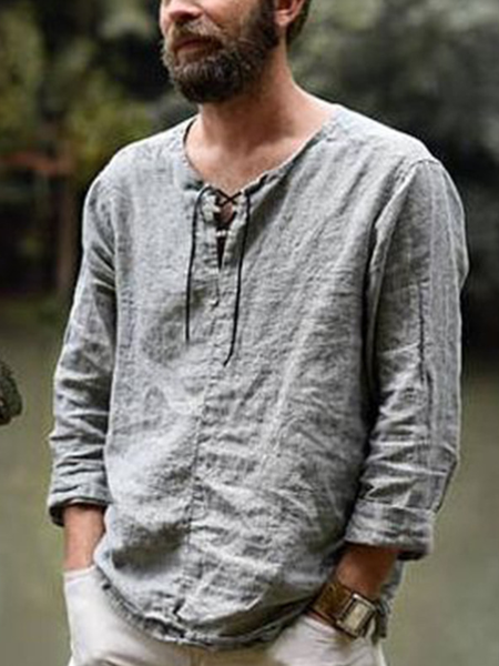 

Linen Shirts & Tops, Gray, Long Sleeves Shirts