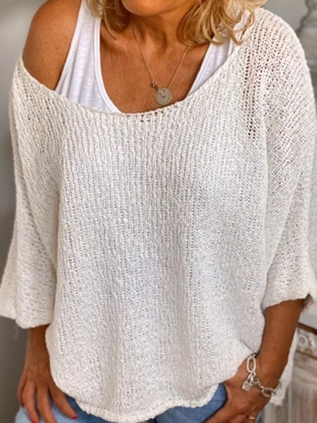 

Top Casuale a 3/4 Manica, Bianco, T-Shirts