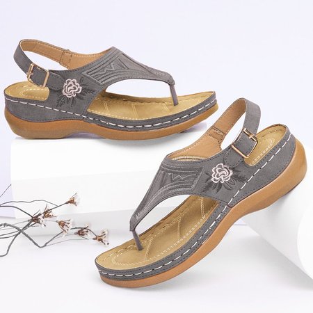 

Sandali PU d'Estate, Grigio, Sandals