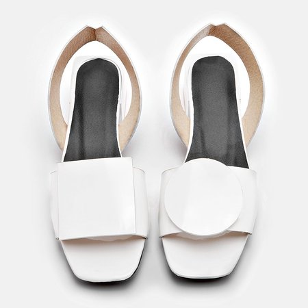 Mocassini Le signore Nozze Punta Aperta Sandali, Bianco, Sandals