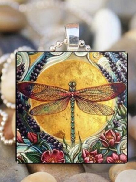 

JFN Dragonfly Vintage Alloy Necklace, Yellow, Necklaces