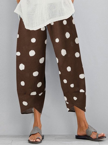 

Pantaloni Casuale di Misto Cotone, Brown, Pants