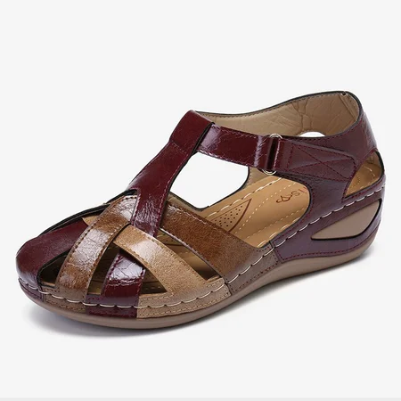 

Sandali col Tacco Zeppa Casuale Comodo, Rosso, Sandals