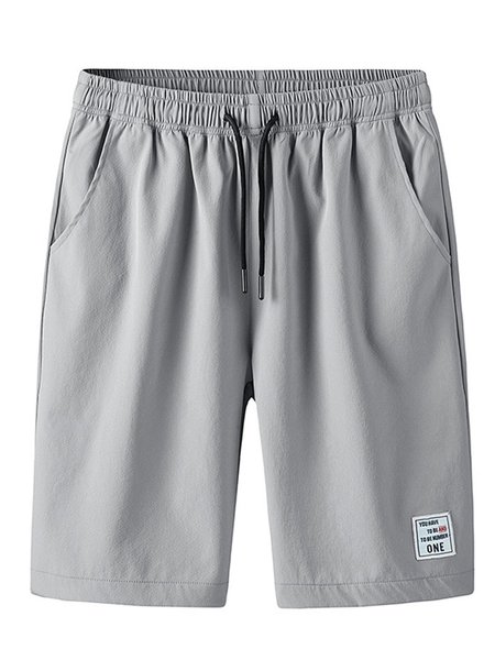 

Men Casual Solid Casual Pants, Light gray, Men's shorts