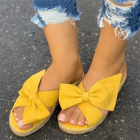 

nodo di farfalla Vacanza Ciabatta, Giallo, Slippers