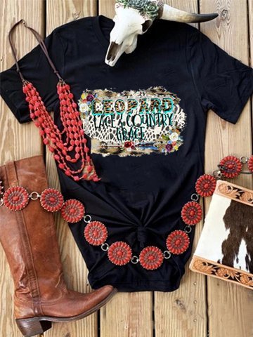 

Black Short Sleeve Printed Cotton Shirts & Tops, T-shirts