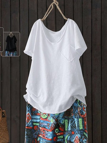 Top di Cotone, Bianco, Blouses & Shirts