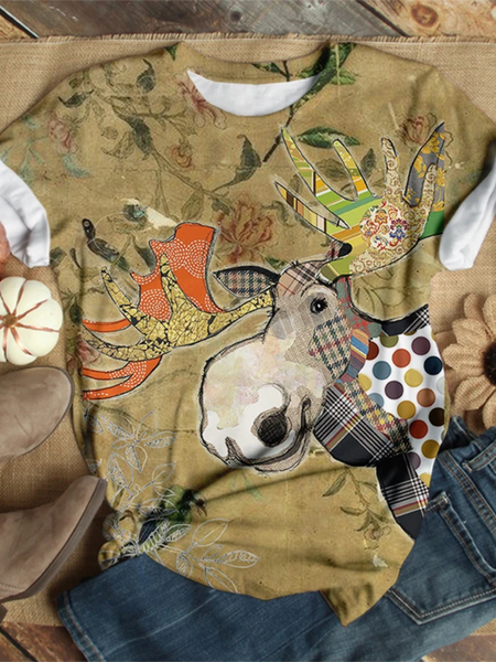 

T-Shirt Stampato Casuale, Caffè, T-Shirts