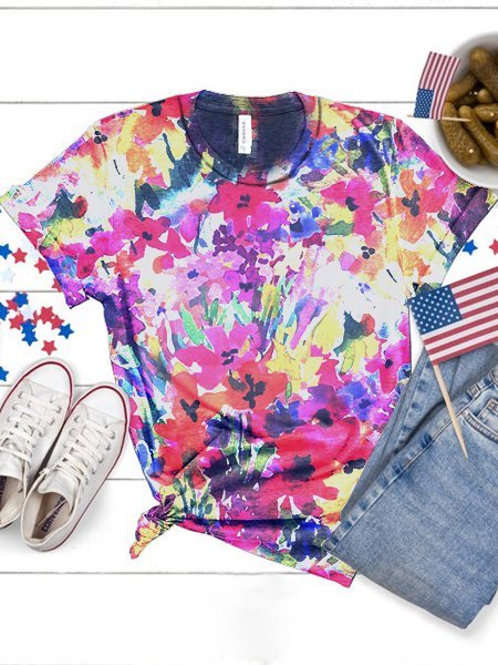 

Color Short Sleeve Cotton Crew Neck T-shirt, T-shirts