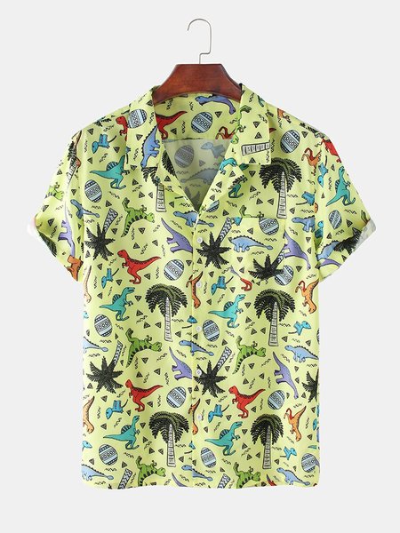 

As Picture Boho Cotton V Neck Shirts, Men