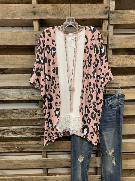 

Leopard Print Beach Sunscreen Cardigan, Outerwear