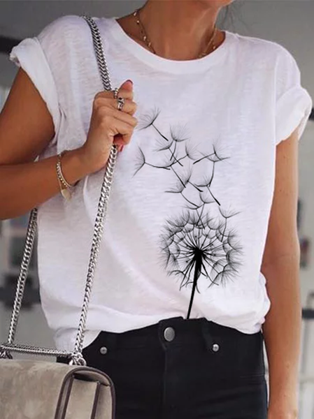 

White Short Sleeve Crew Neck Knitted T-shirt, T-Shirts