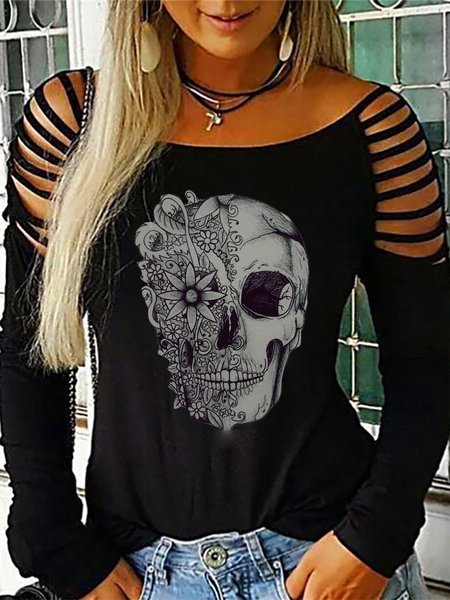

Holiday Graffiti Long Sleeve Shirts & Tops, Black, Tops
