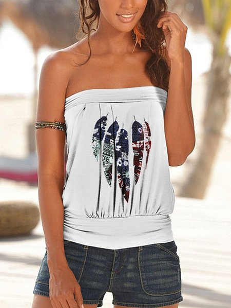 

Holiday Printed Top, White, Tank Tops