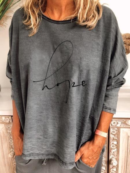 

Plus size Casual Letter Shirts & Tops, Gray, Hoodies & Sweatshirts