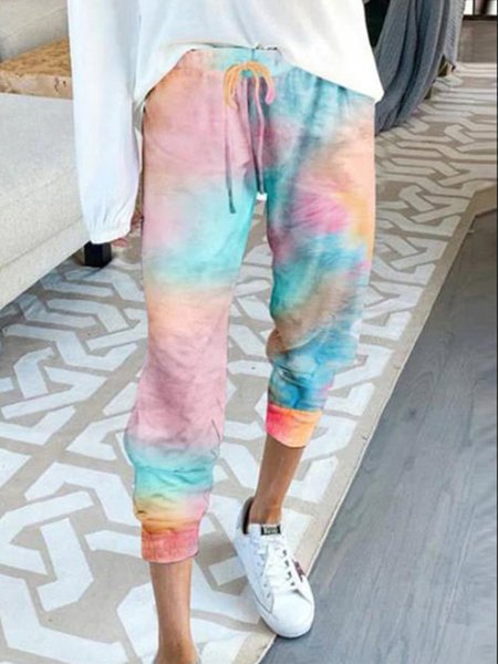 Casual Cotton-Blend Pants Multicolor/3XL