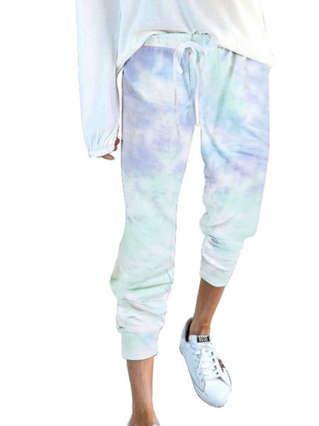 Casual Cotton-Blend Pants Blue/XXL