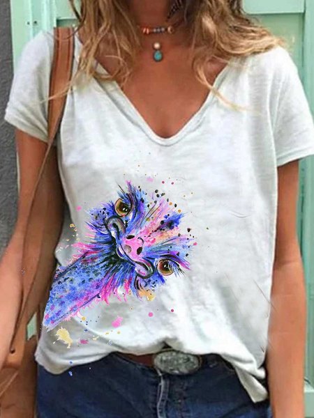 

Top Stampato Patchwork di Cotone, Azzurro, T-Shirts