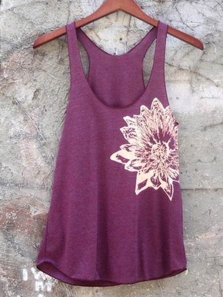 Top di Cotone, Viola, Tank Top