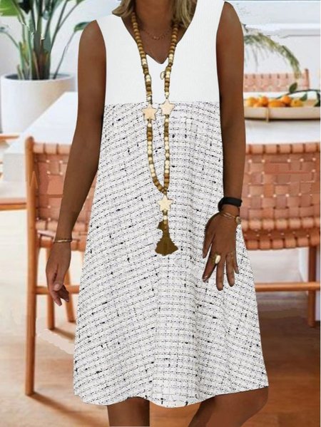 Sleeveless A-Line Dresses Light Gray/5XL