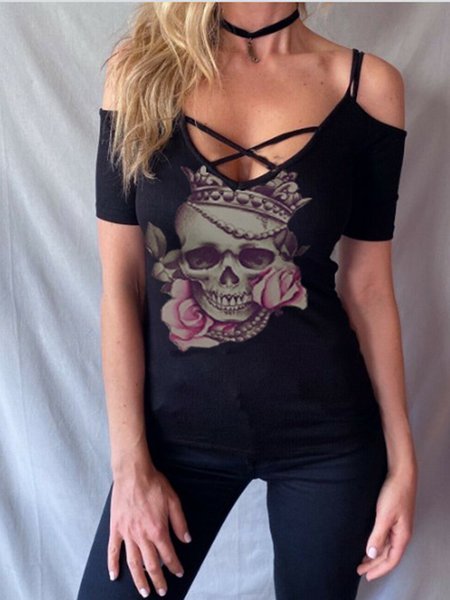 

Top Graffiti Stampato di Cotone, Nero, Tank Top