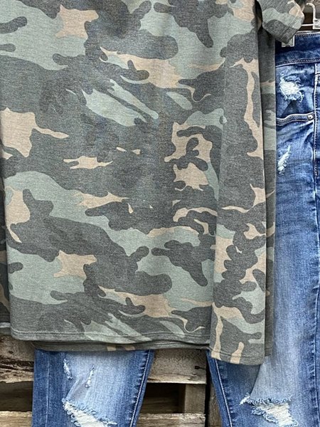 

T-Shirt con Scollo a V, Verde, T-Shirts