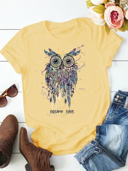 

T-Shirt Casuale Colore-block, Giallo, T-Shirts