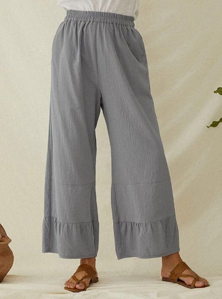 

Casual Cotton-Blend Shift Pants, Gray, Bottoms