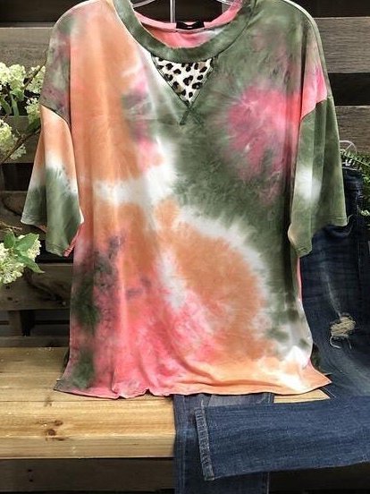 

T-Shirt a O-collo Casuale, Rosso, T-Shirts
