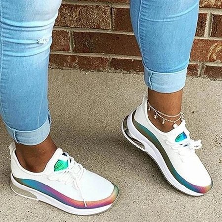 

All Season Flat Heel Sneakers, White, Sneakers