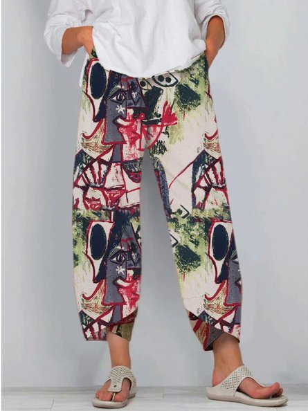 

Tribal Vintage Cotton Pants, Green, Pants