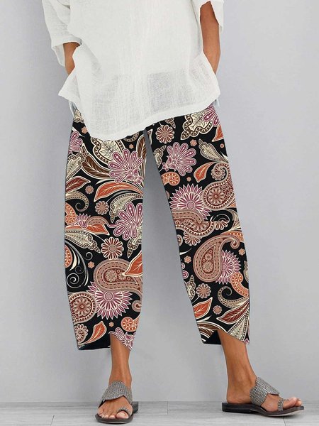 

Pantaloni Patchwork Stampato Casuale di Cotone, Multicolore, Pants