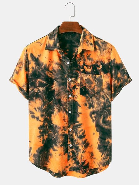 

Men Casual Printed Shirts, Orange, Shirt