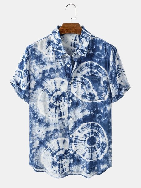 Men Casual Printed Shirts, Blue, Men