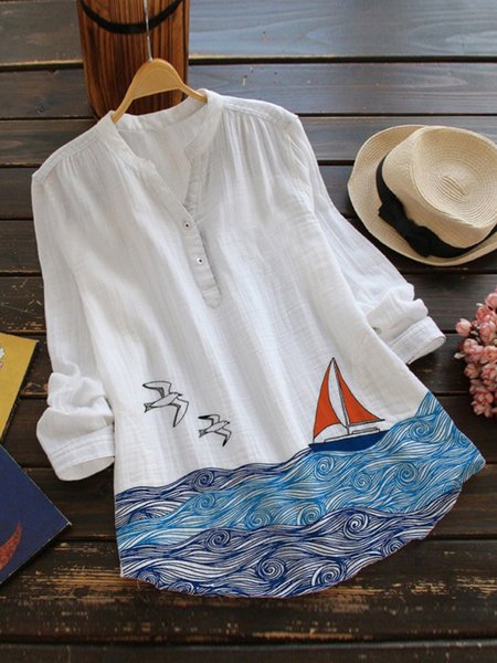 

Top Vintage di Misto Cotone, Bianco, Blouses & Shirts