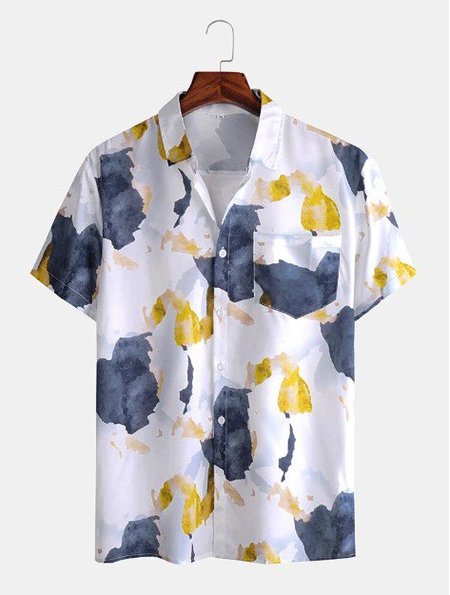 

Casual Shirt Collar Floral Shirts & Tops, White, Shirts