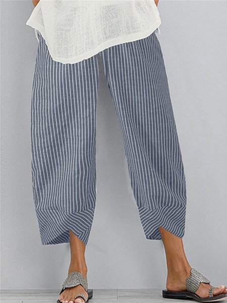 

Pantaloni a Righe Casuale, Azzurro, Pants