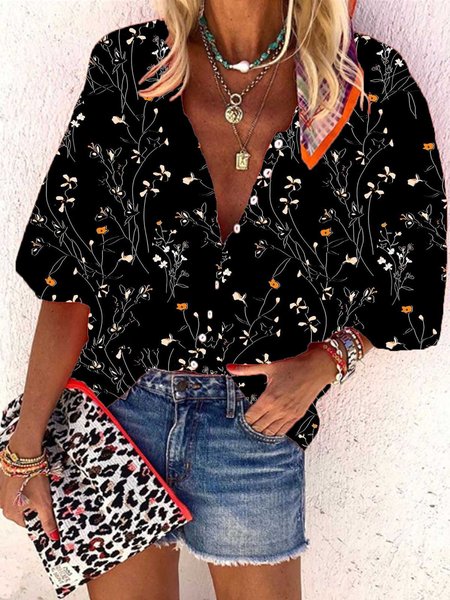 

Camicetta Patchwork, Nero, Blouses & Shirts