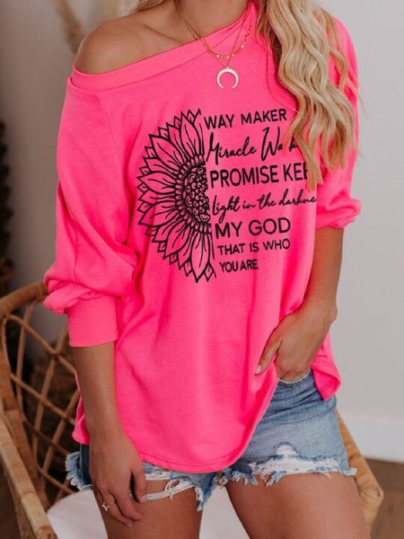 

Long Sleeve Shift Cotton Floral-Print Shirts & Tops, Red, Blouses