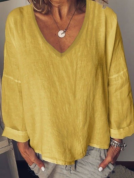 Top Patchwork Casuale, Giallo, Blouses & Shirts