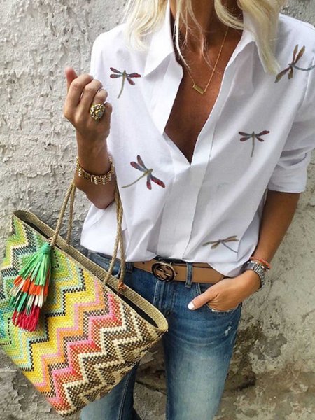 

Camicia Casuale, Bianco, Blouses & Shirts