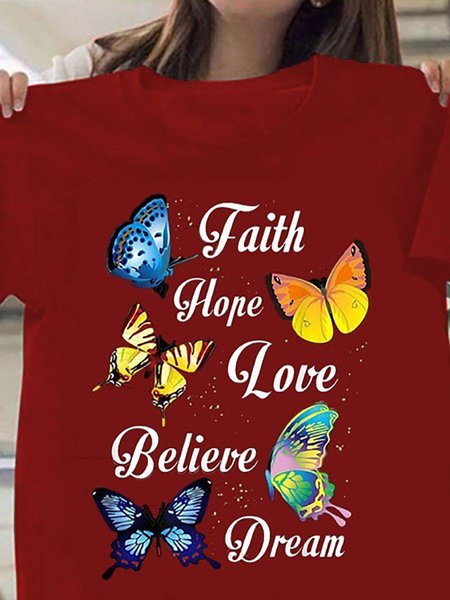 

Casual Cotton T-shirt, Wine red, T-shirts