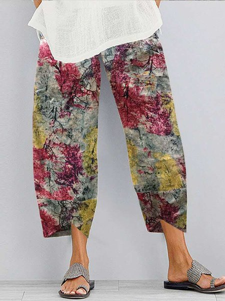 

Geometric Vintage Pants, Red, Pants