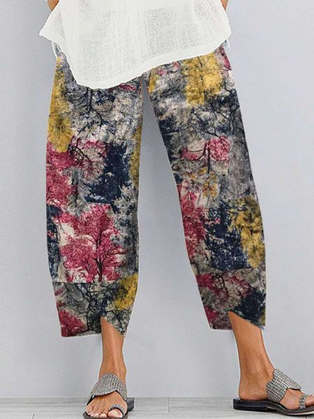 

Geometric Cotton-Blend Pants, Black, Pants